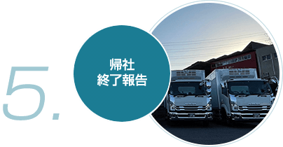 帰社、終了報告